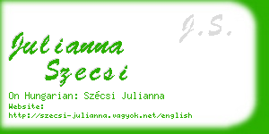 julianna szecsi business card